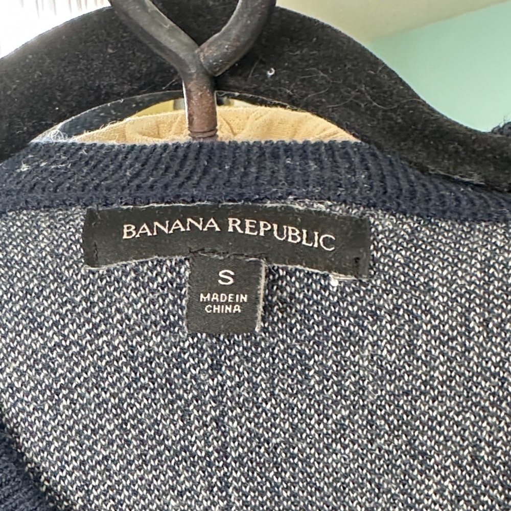 Banana Republic Brushed Navy and White Knit Dress size S - Picture 2 of 10
